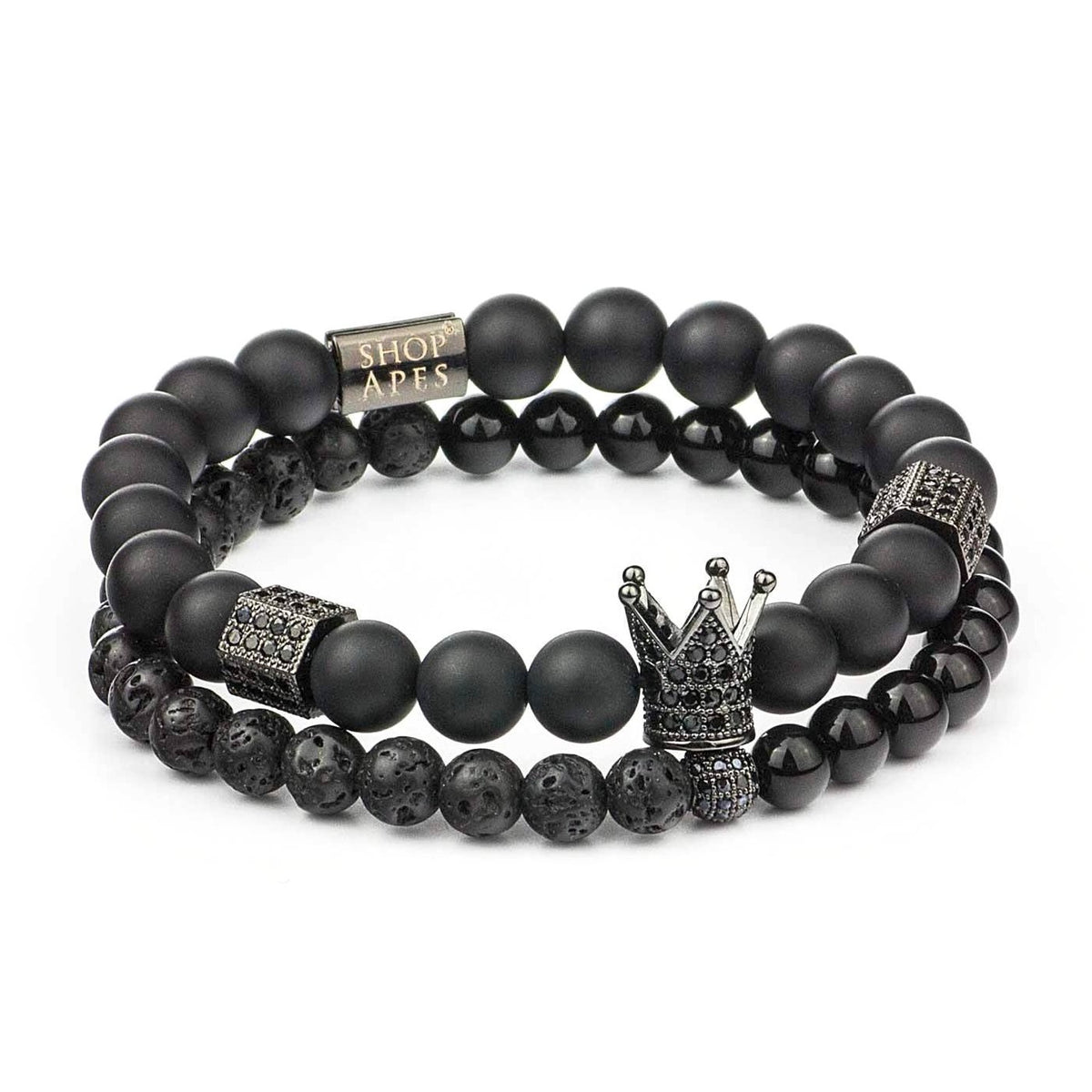 Black CZ Diamond Crown Lava SET