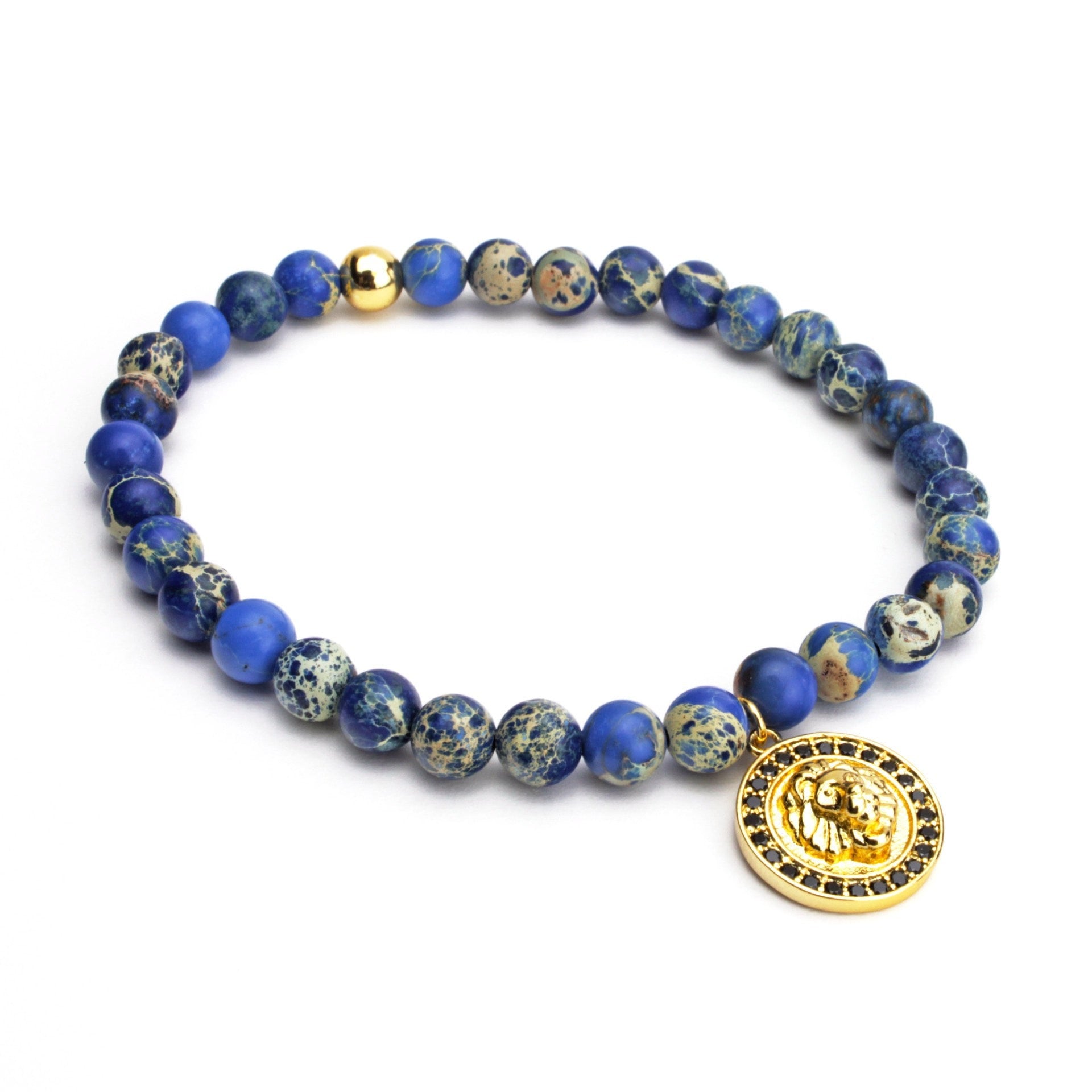 Golden 6mm Lion Emperor Bracelet - ShopApes