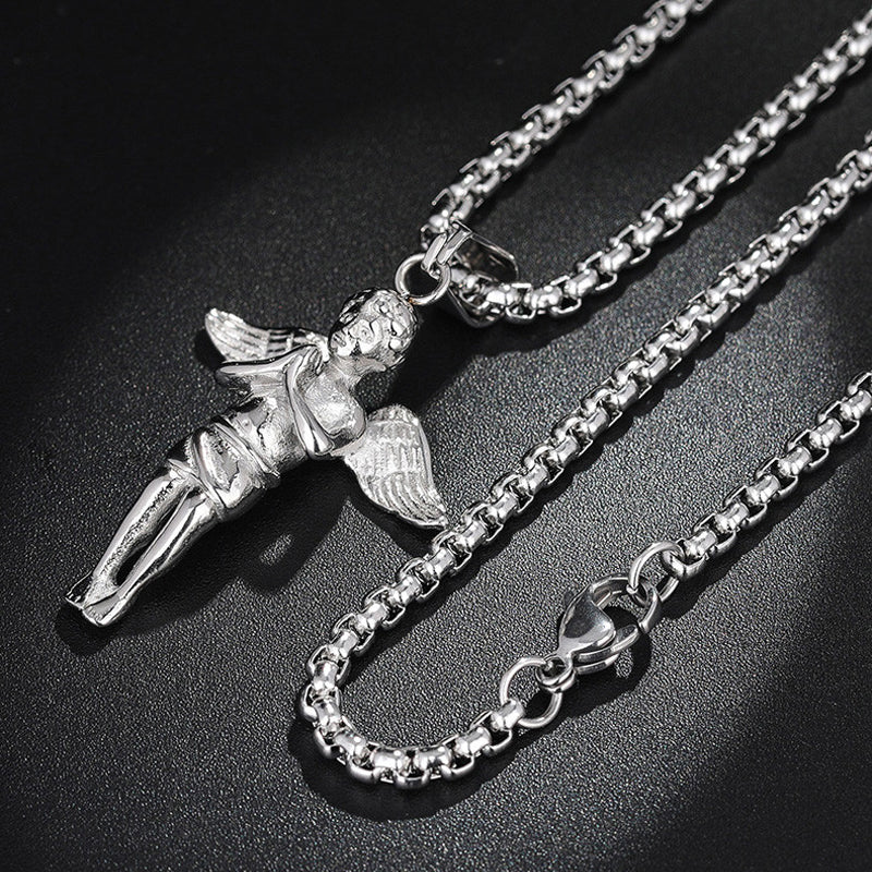 Micro Angel Necklace Silver Shopapes Jewelry