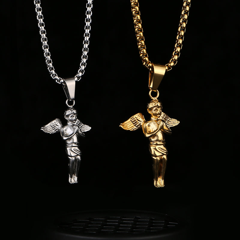 Micro Angel Necklace Silver Shopapes Jewelry