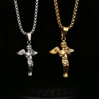 Micro Angel Necklace - Silver