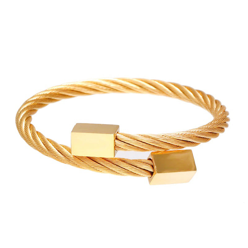 Golden Rope Cube Bracelet