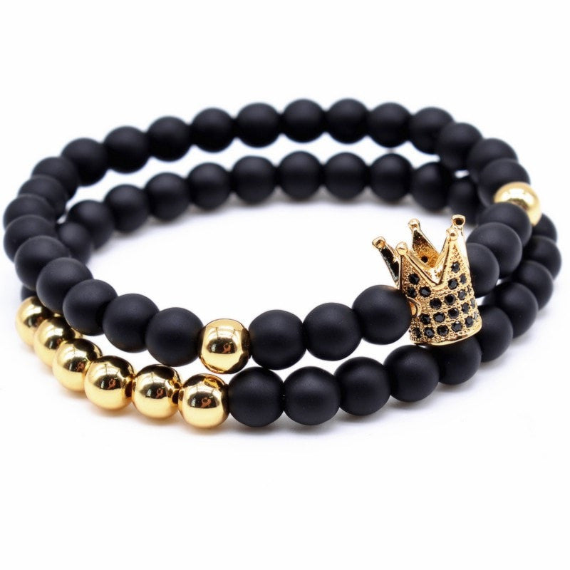 Twin Ball Crown Bracelet SET - ShopApes